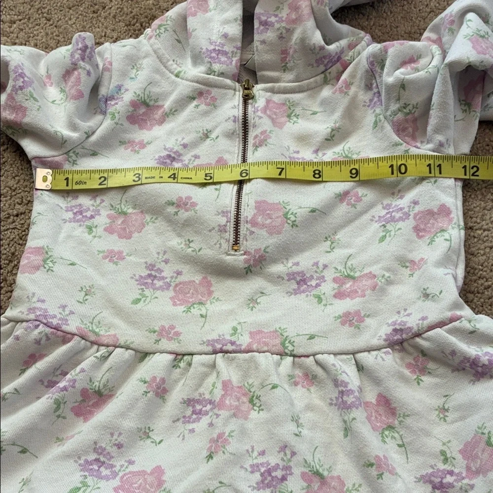 Floral Hooded Dress with Pink and Purple Accents Janie and Jack size S